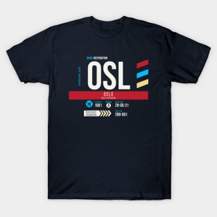 Oslo (OSL) Airport Code Baggage Tag T-Shirt